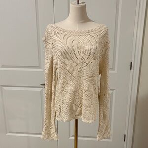Ultra Pink Cream Crochet Top